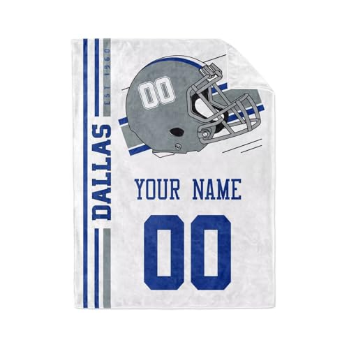 Image of Dallas Throw Blanket Custom Name and Number Personalized Gifts for Men and Women