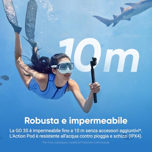 GO 3S Nero Notte (128GB) - Cam 4K per vlogging, POV a mani libere, montaggio magnetico, stabilizzazione, 140 minuti di autonomia, impermeabilità fino a 10 m, editing IA - Gadget - Immagine 5