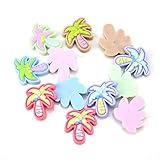 Zhiheng 100 Pack Palm Coconut Tree Resin Charms Plastic Flatback Cabochons Beads for DIY Shoe Charms Jewelry Making Whiteboard Sticker Keychain Scrapbooking Accessoreis (Multi)