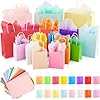 208 Pcs 16 Colors Gift Bags with Handle Set Including 48 Gift Bags Assorted Sizes Bulk (Small 6″, Medium 9″, Large 13″) and 160 Tissue Paper for Birthday Baby Showers Bridal Showers Christmas