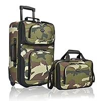 U.S. Traveler Conjunto de bagagem de mão expansível de tecido robusto Rio, Camuflagem, One Size, Conjunto de bagagem expansível de mão com tecido robusto da Rio