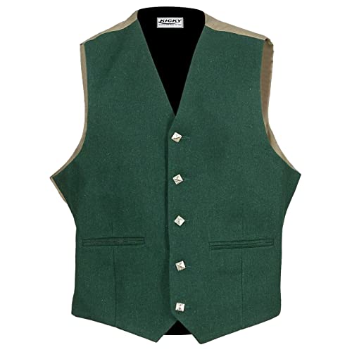 Argyle Jacket With Waistcoat, Green Color by Kicky, Argyle jacket for kilt men, 100% Wool3