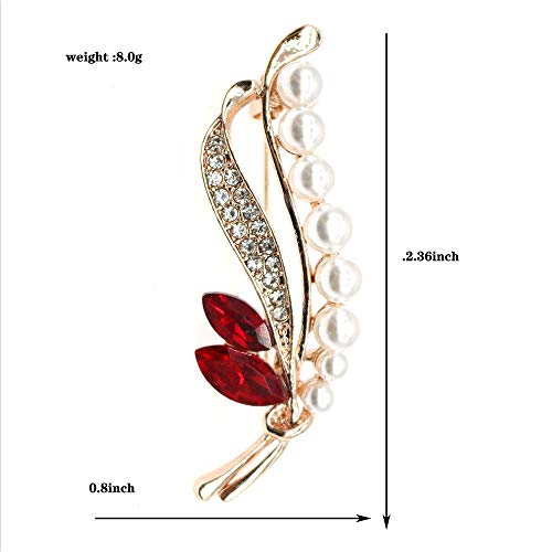 Image of Crystal Pearl Flower Brooches Pins Fashion Beautiful Created Rhinestone Floral Brooch Good Idea for Party Dance Wedding Banquet for Elegant Women Girl