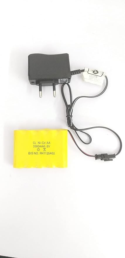 KP Original 6V 3500mAh Battery for Rock-Off Road CL Ni-CD AA Battery SM 2P Plug with Adaptor Charging Cable for Four Wheeler Race car -Yellow-image-40