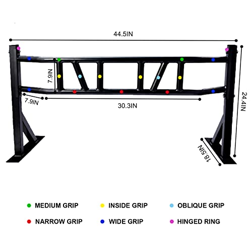 BDL Wall Mounted Pull Up Bar Chin Up bar Multifunctional Dip Station for Indoor Home Gym Workout, Power Tower Set Training Equipment Fitness Dip Stand Supports to 440 Lbs - Image 5