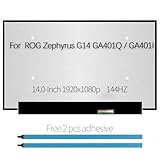 LCD LED Screen Replacement for Asus ROG Zephyrus G14 GA401Q 144Hz 100% sRGB FHD 1920X1080 IPS Display
