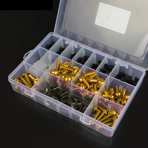 �t�F�A�����O�{���g�L�b�g Compatible With For 650 For ZX6R For ZX10R For Ninja 400 For Ninja 300 �t�F�A�����O�p�{���g�L�b�g���b�V���[�o�b�e���[�[�q�t�����g�K���X(Yellow)