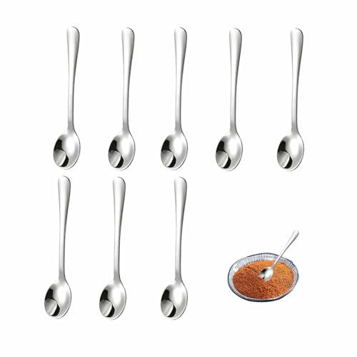 8 Stück Espressolöffel,Mini Espresso Kaffeelöffel,Edelstahl Espresso Löffel,7,5cm Löffel Klein,Weihnachten Dessertlöffel,Kleine Teelöffel,Helles Besteck,Demitasse,Spülmaschinenfest