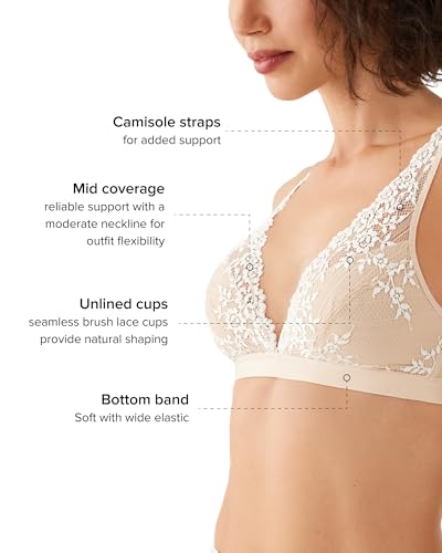 Image of Wacoal Women's Embrace Lace Lightly Lined Wire Free Mid Coverage Bralette, 852191