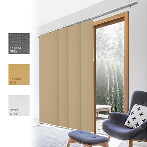 Chicology Sliding Door Blinds , Blinds For Sliding Glass Doors , Sliding Glass Door Blinds , Vertical Blinds For Patio Doors , Room Divider ,Skyrise Tan (Light Filtering) W:46-86 X H: 0-96 Inch #TOP1