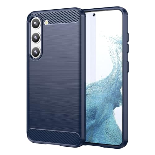 Coque en fibre de carbone Galaxy S23 Plus bleue élégante et durable