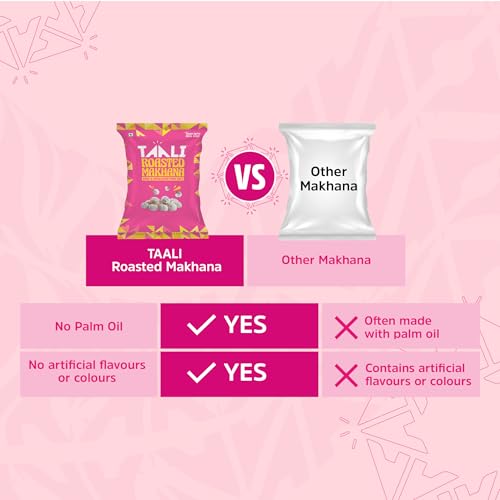 Image of Taali Roasted Makhana | 58 gm (Pack of 9) | Ghee Himalayan Pink Salt | 100% Vegatarian | Gluten Free, No Cholesterol, No Trans-Fat