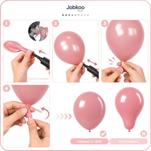Image of Jobkoo Dusty Pink Balloons 12 Inch, Vintage Retro Blush Pink Latex Balloon