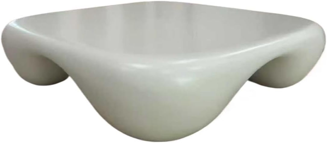 39.37" Modern Square Coffee Table, Faux Travertine Textured Center Cocktail Table, Big Tea Table for Livingroom/Office, No Need Assembly(White)