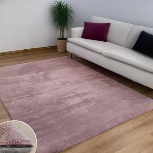 Home Universal® Alfombra Decorativa Interior Tie-Dye, Diseño Moderno en Gris, Textura Suave, para Salón y Dormitorio (Rosa Pastel, 120X180CM)