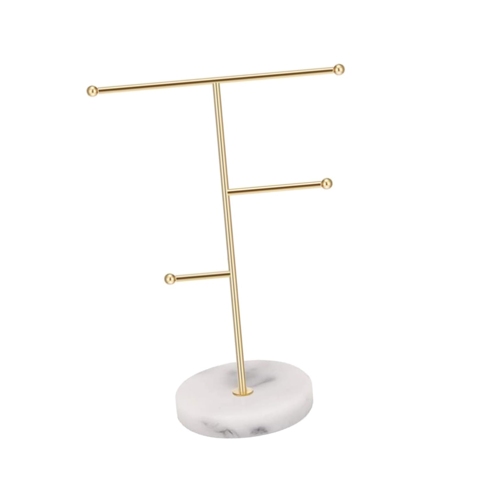 LIFKOME Espositore per Gioielli Base in Marmo e Metallo Dorato | Supporto Multifunzione, per Orologi e Accessori, Design Nordico, 1 Pezzo, Finitura Curata