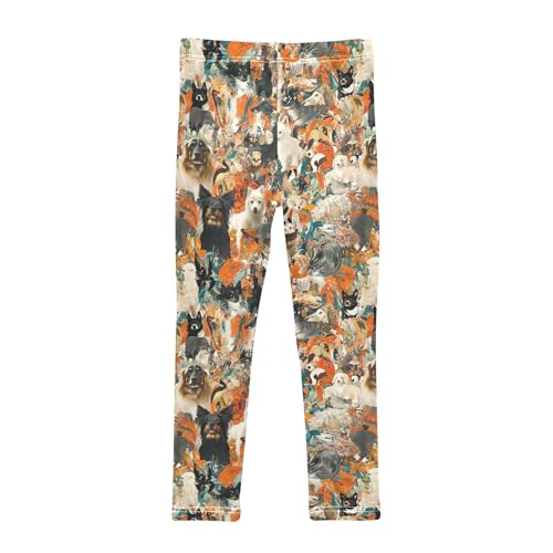 Grunge Style Dog Girls Casual Leggings for Kids Printed Long Pant Bottoms Stretch and Soft2