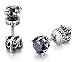 Beydodo Stainless Steel Men Women Stud Earrings Reversible Side, Vintage Rose, Black CZ