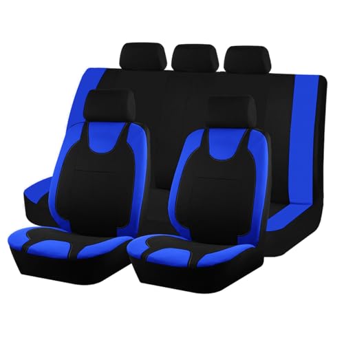 Bittwee 9PCS Car Seat Covers Full Set Polyester Washable Vehicle 5-Seats Protectors with Headrest Cover Comfortable Automobile Seat Interior Protection Universal for Sedan Truck SUV (Blue)