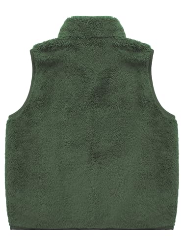 Solid Color Sleeveless Flannel Vest for Girls Boys Warm Fleece Outwear Jacket Kids Full Zip Gilet Waistcoat4