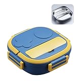 Dioche Lunch Box Kids Portátil de Tres Compartimentos de Estilo Japonés, Higiénica y a Prueba de Fugas, Caja de Acero Inoxidable 304, Adecuada para Adultos y Niños, Uso Escolar de oficina. (Tres
