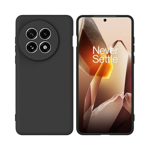 Image of FIRST MART Matte Silicone Back Cover for OnePlus 13R - Black