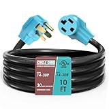 CircleCord UL Listed 30 Amp 4 Prong 10 Feet Dryer/EV Extension Cord, NEMA 14-30P/R, Suit for Level 2 EV Charging Such as Tesla Model 3/X/Y/S and 4 Prong Dryer, 125V/250V STW 10 Gauge
