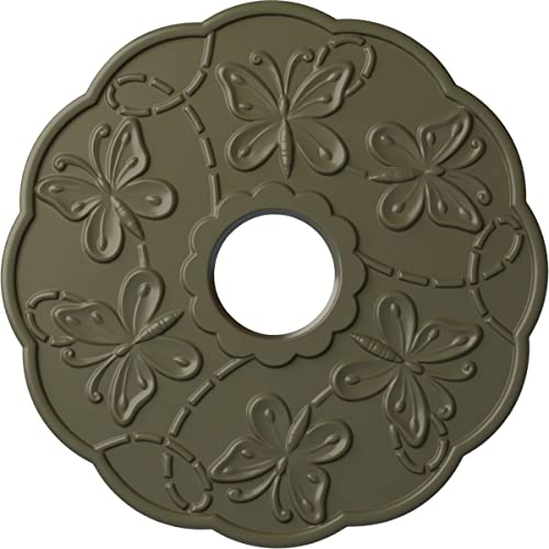 Image of Ekena Millwork CM17TSPTFDecorative Ceiling Medallions Modeled After Original Historical Patterns & Designs, Painted Turtle