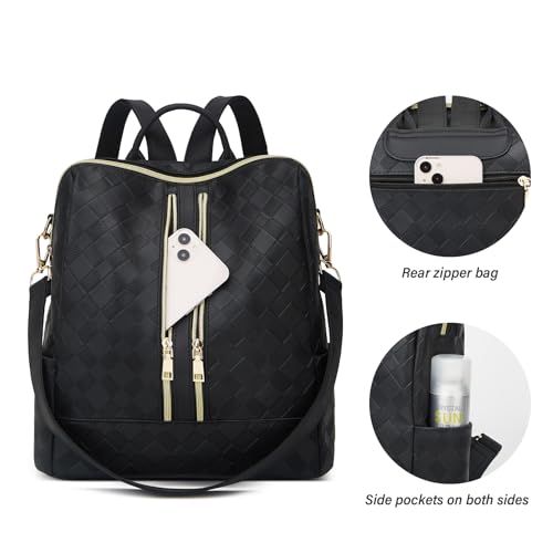 Image of Backpacks for Women Fashion PU Leather Bag Multipurpose Design Convertible Satchel Bag Travel Backpack Handbag and Purse 2Pcs