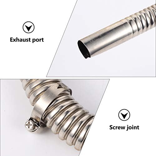 BESPORTBLE Diameter 25mm Long Galvanized Flex Tail Pipe Garage Exhaust Hose Car Heater Stainless Steel Exhaust Pipe for Vehicle 200cm (Silver)