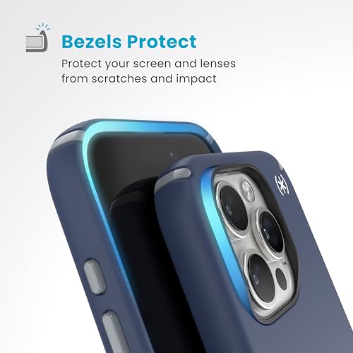 Image of Speck Blue iPhone 16 Pro Case MagSafe - Slim Phone Case iPhone 16 Pro - iPhone 16 Pro Phone Case - Presidio2 Pro - Coastal Blue /Dust Grey