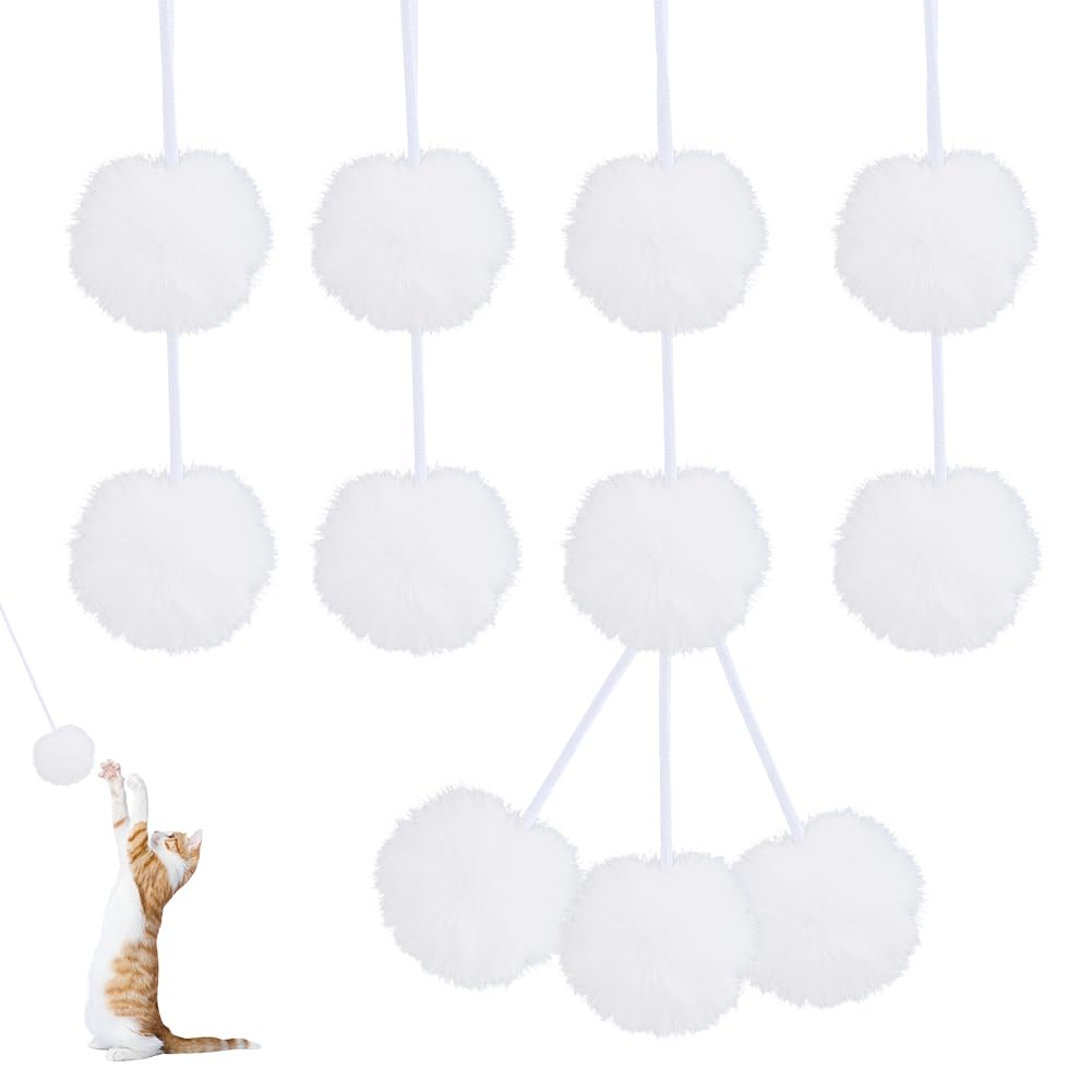 SOFPLATE 1 Box 30Pcs White Cat Tree Hanging Ball Cat Tree Accessories