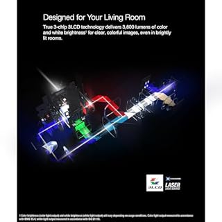 Epson EpiqVision Ultra LS650 Ultra Short Throw 3-Chip 3LCD Smart Streaming Laser Projector, 4K PRO-UHD, HDR, 3,600 Lumens, up to 120", Android TV, Sound by Yamaha - Black (Renewed)