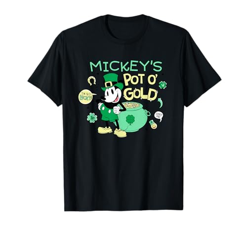 T-shirt Mickey Pot o Gold Disney cadeau parfait Saint-Patrick pour fan vintage