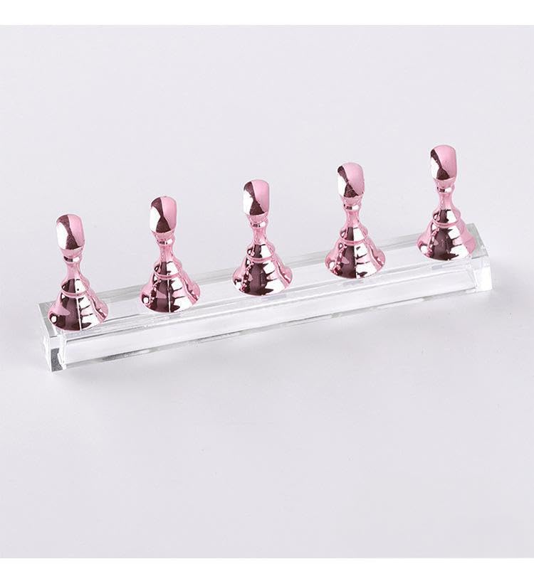1 Set Acrylic Nail Display Stand DIY Magnetic Press on Nails Practice Holder Stand with Adhesive Putty Clay Fingernail Display Board Practice Board for Manicure Tool and Home DIY Beginner Salon 04
