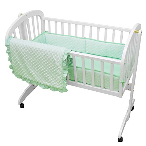 TL Care Heavenly Soft Minky Dot 3Piece Cradle Set, Mint, for Boys & Girls