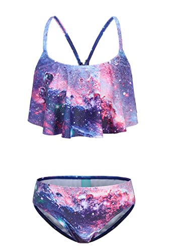 Image of Girls Two Piece Swimsuits Rainbow Bikini Sets Adjustable Strap Bathing Suits