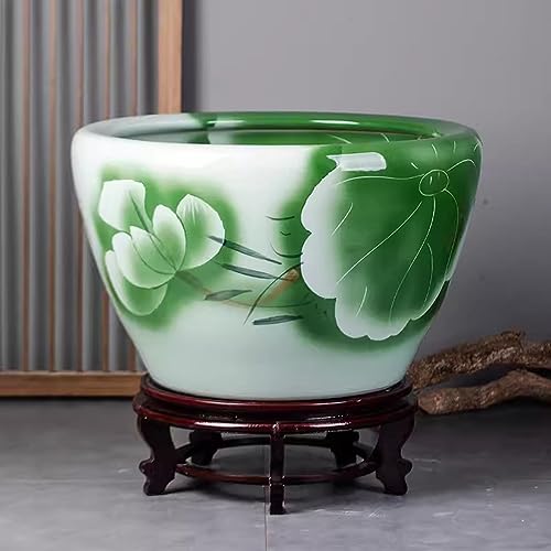 Miniatura 6 de Acuario Tanque De Peces De Cerámica Tanque De Agua Piscicultura Balcón Lirio De Agua Tanque De Loto Patio Al Aire Libre Tanque De Porcelana Tanque De Peces Decoraciones De Tanque De Peces