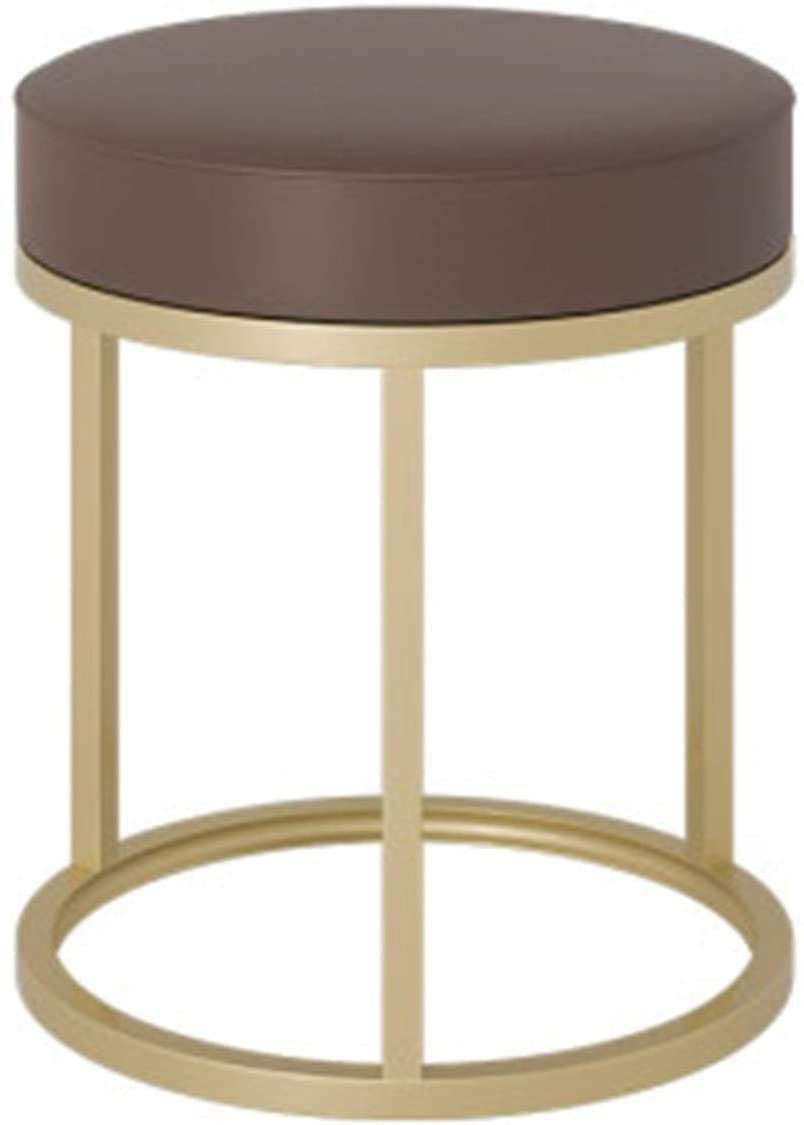 generic Indian Decor. 45861 Makeup Stool Dressing Table Stool Household Makeup Stool Bedroom Modern Minimalist Fashion Small Round Stool Multiple Applications (Color : Brown, Size : 40x45cm)-picture-19