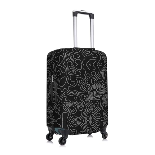 Elastic Travel Luggage Cover Printed Fractal Lines Double-Sided Suitcase Protector Bag,Dust-Proof Cratch-Resistant Washable Baggage Covers For Kid Adult,Medium3