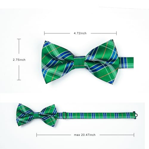 Image of HISDERN Bow Ties for Men Pretied Bowties Classic Formal Business Bow Tie Adjustable Tuxedo Bowtie for Wedding Party