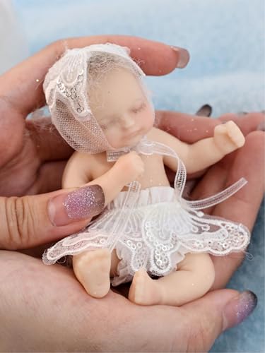 Muñeca bebé mini silicona realista 5 pulgadas miniatura 2