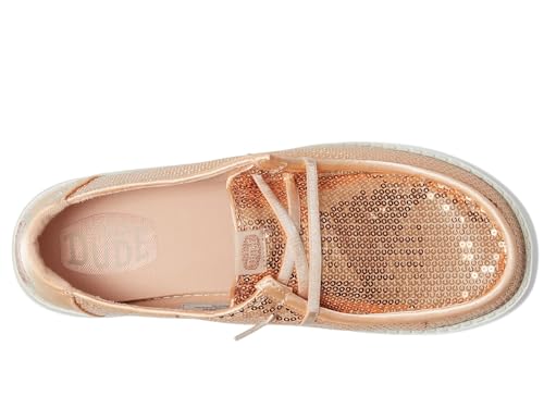 HEYDUDE Womens Wendy Disco Sequin Blush 7 Medium - image 2