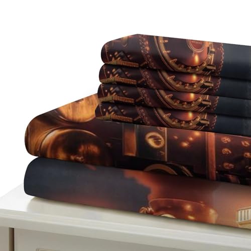 Ensemble de literie train à vapeur housse de couette 3 pièces chic 3d
