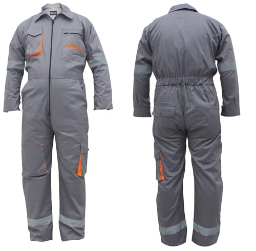 Men's Coveralls Boiler suit Overalls for Warehouse Garages Workers Heavy Duty Grey - Black - Blue