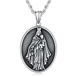 Swordgod Collar de San Patrono para hombres y mujeres, collar de protección de medalla de San Valentín, collar de protección católico religioso, amuleto religioso, regalo para el día de la madre