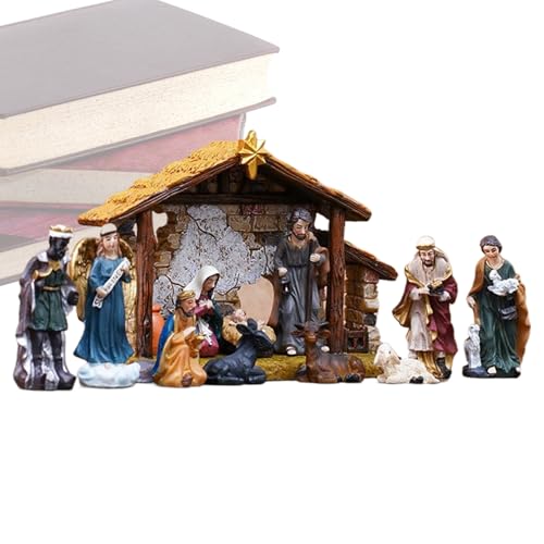 Celebración Sagrada - 19.6x5.7x13.4cm Escena De La Historia De Navidad Atemporal, Captura De Calor Espiritual, Ilustrando El Nacimiento Humilde Inspirador Esperanza Faith | Inspiración Central Colgant