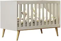 Berço Americano 3 em 1 Retro Ludmila Off White com Bétula Carolina Baby