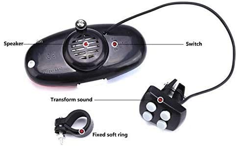 Police Sound Light & Electric Horn Siren For Bikes - Red & Blue LED Lights With Loud 120dB Siren, Bicycle Accessory For Kids