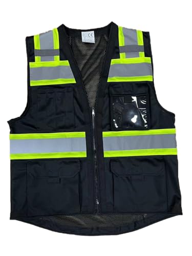 Men’s High Viz Class 3 Light Weight Padded Multi-Pocket Mesh Vest
